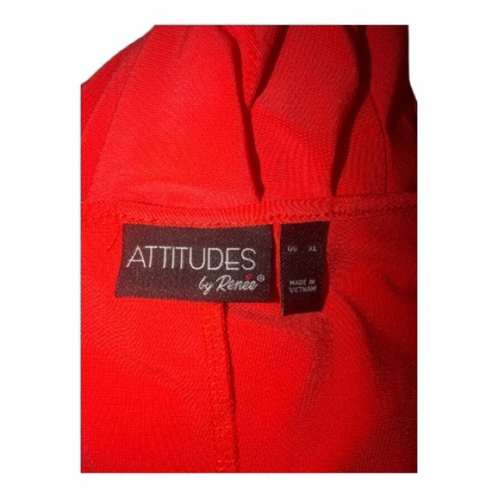 Attitudes By Renee Coral Red Knit Scoop Neck Maxi Dress - Women's Size XL - Picture 4 of 4
